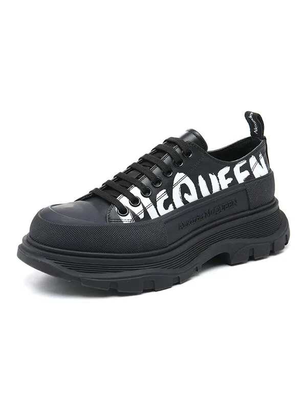 Кроссовки graffiti tread slick lace up shoes 'black white' Alexander Mcqueen — изображение 4 из 4, белый/черный
