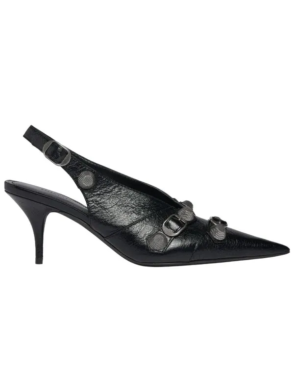 Кроссовки cagole slingback 70mm pumps 'black' Balenciaga — изображение 2 из 4, черный/серебристый