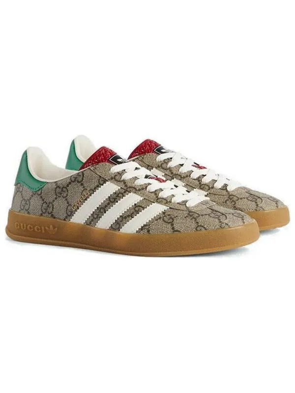 Кроссовки adidas x gazelle 'beige white' Gucci — изображение 3 из 4, бежевый/белый