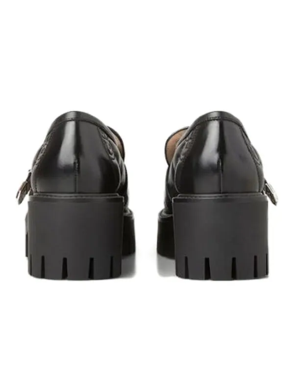 Кроссовки gg matelass slip-on loafers with block heel 'black' Gucci — изображение 4 из 4, черный