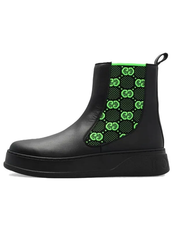 Кроссовки gg leather boot 'black' Gucci — изображение 1 из 4, черный