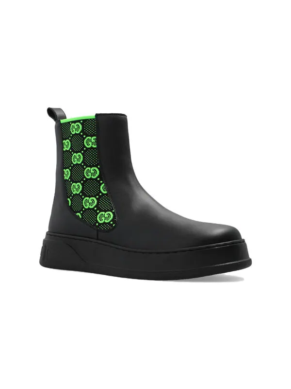 Кроссовки gg leather boot 'black' Gucci — изображение 3 из 4, черный