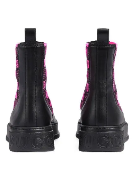 Кроссовки gg jersey boots 'black fuchsia' Gucci — изображение 4 из 4, черный/розовый