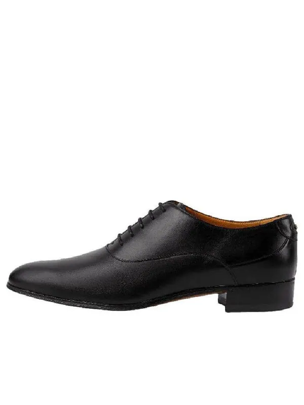 Кроссовки lace-up shoe with double g 'black leather' Gucci — изображение 1 из 4, черный