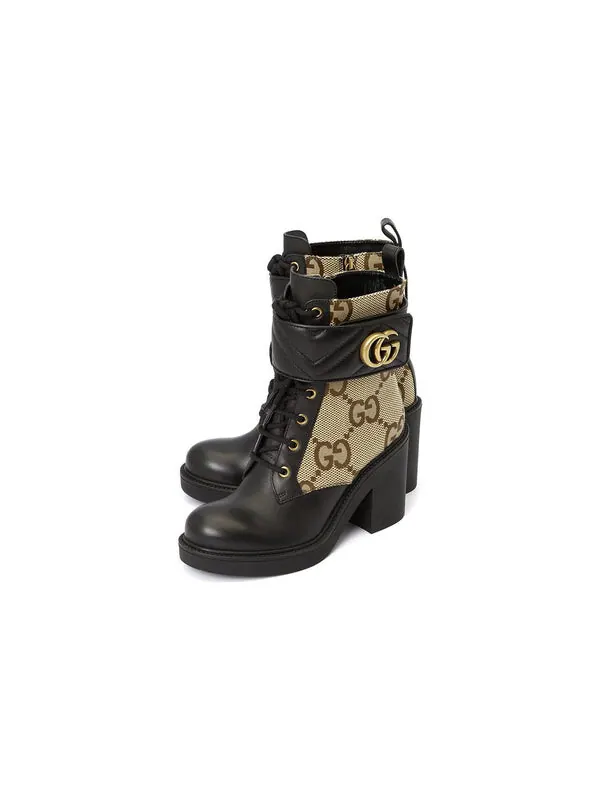 Кроссовки boot with double g 'camel ebony' Gucci — изображение 2 из 4, черный