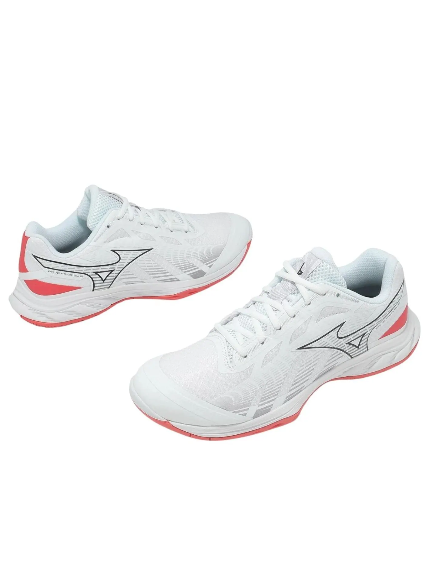 Mizuno Wave Fang EL 2 Wide 'White Coral Red' — изображение 3 из 5, белый/красный