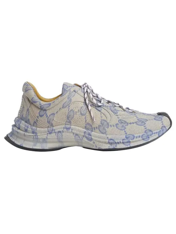 Кроссовки run sneaker 'beige blue monogram' Gucci — изображение 2 из 4, бежевый/синий