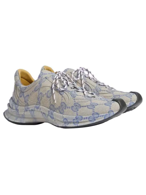 Кроссовки run sneaker 'beige blue monogram' Gucci — изображение 3 из 4, бежевый/синий