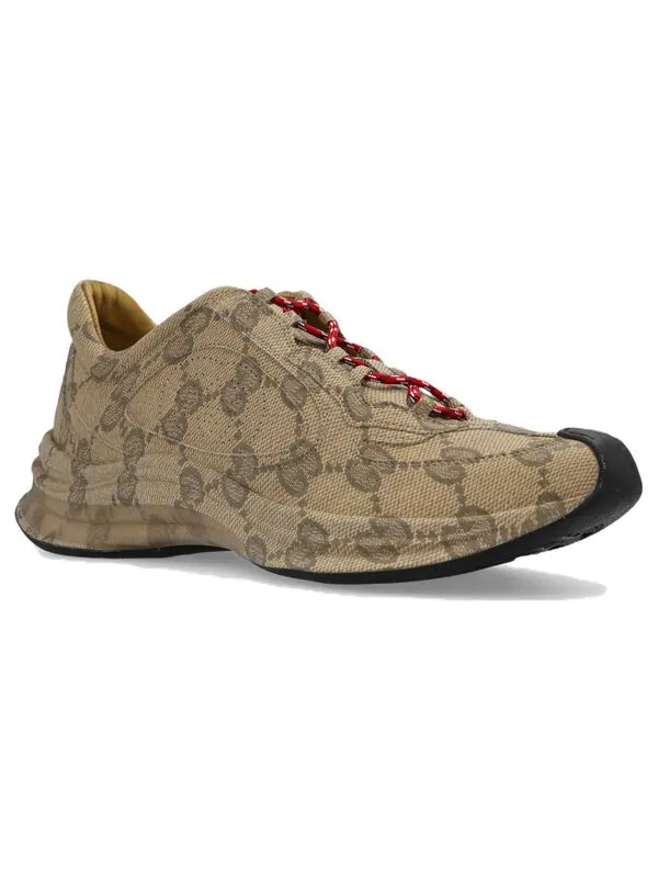 Кроссовки run sneaker 'beige ebony monogram' Gucci — изображение 3 из 4, бежевый