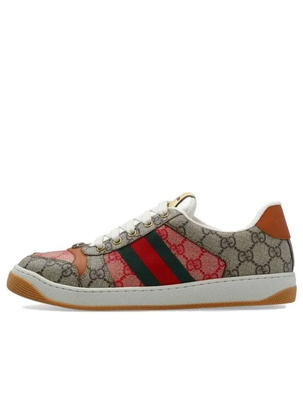 Кроссовки screener gg canvas sneakers 'hibiscus red beige' Gucci — изображение 1 из 4, красный/бежевый