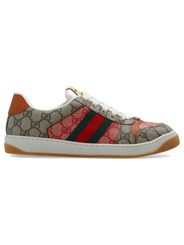 Кроссовки screener gg canvas sneakers 'hibiscus red beige' Gucci — изображение 2 из 4, красный/бежевый