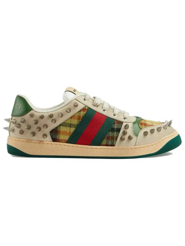 Кроссовки screener gg leather sneakers 'beige metallic silver green' Gucci — изображение 2 из 4