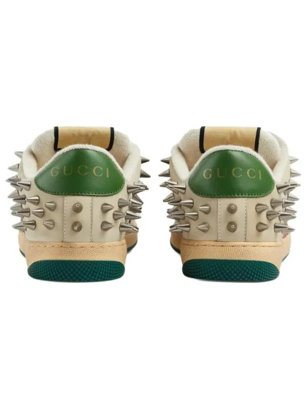 Кроссовки screener gg leather sneakers 'beige metallic silver green' Gucci — изображение 4 из 4