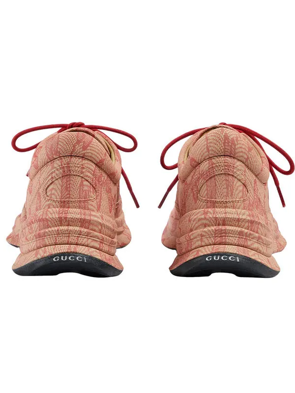 Кроссовки run sneaker 'beige hibiscus monogram' Gucci — изображение 4 из 4, бежевый/красный