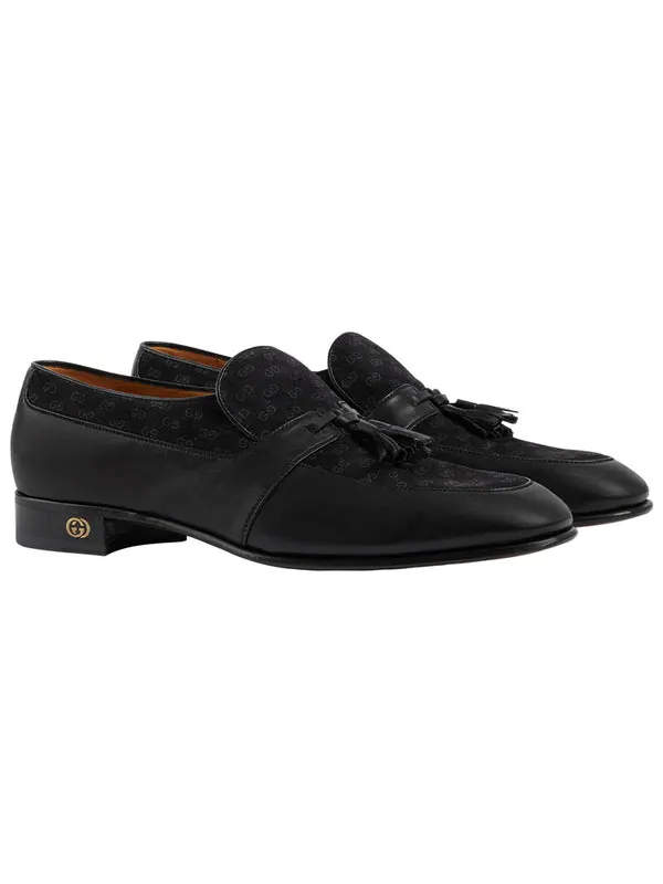 Кроссовки tassel-trim leather loafers 'black' Gucci — изображение 2 из 4, черный