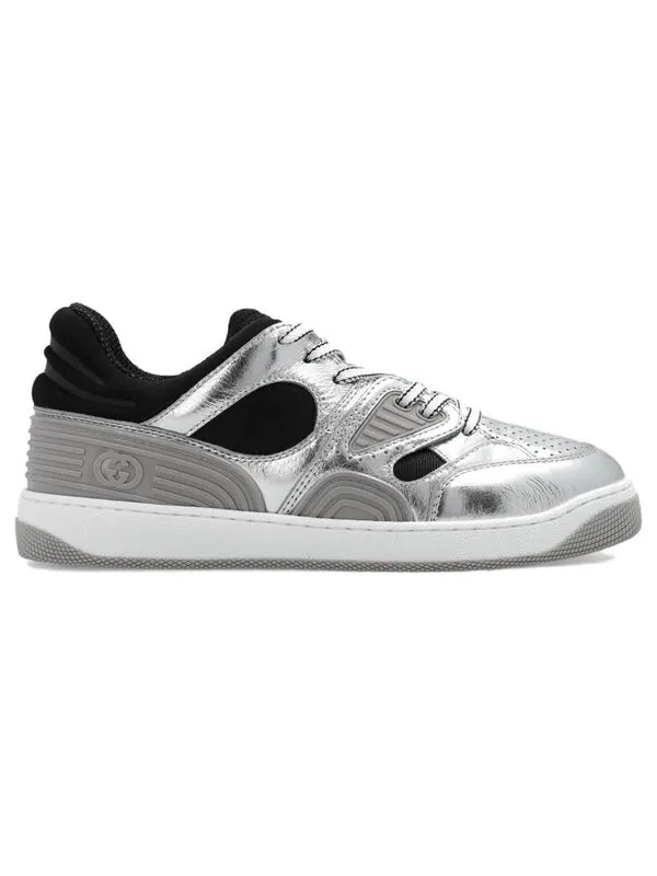 Кроссовки basket 'silver black' Gucci — изображение 2 из 4, серебристый черный