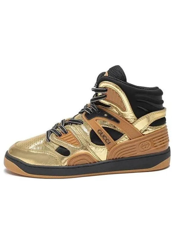 Кроссовки basket sneakers 'tan gold black' Gucci — изображение 1 из 4
