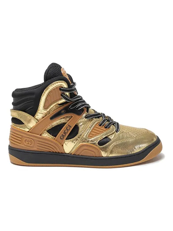 Кроссовки basket sneakers 'tan gold black' Gucci — изображение 2 из 4