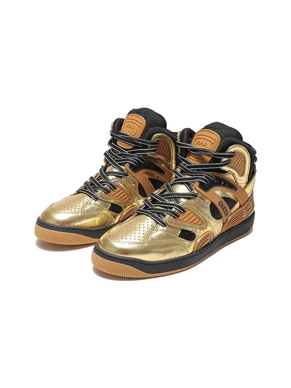 Кроссовки basket sneakers 'tan gold black' Gucci — изображение 3 из 4