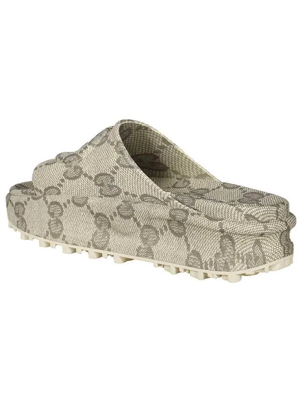 Сандалии slide sandal with interlocking g 'beige' Gucci — изображение 2 из 3, бежевый