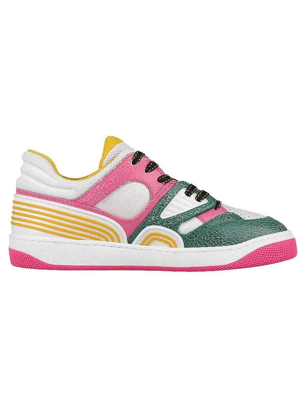 Кроссовки basket 'pink green white' Gucci — изображение 2 из 4, розовый зеленый белый