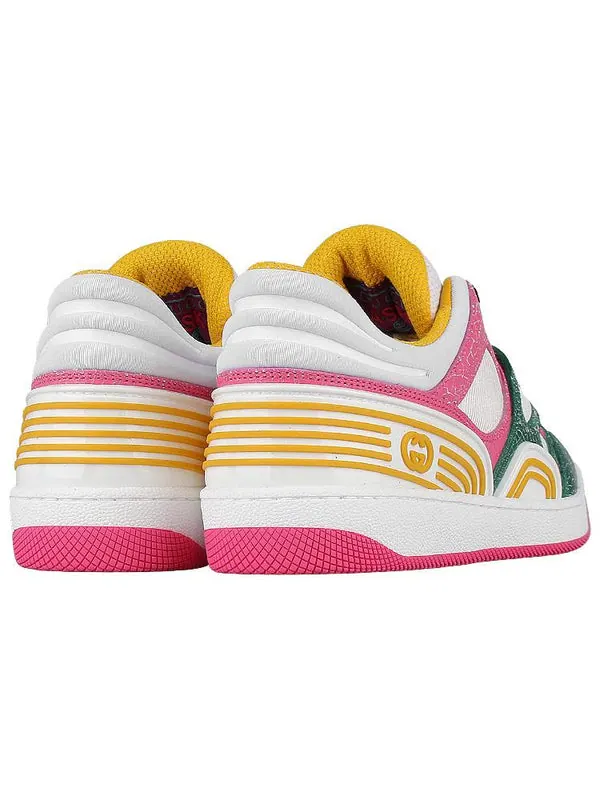 Кроссовки basket 'pink green white' Gucci — изображение 3 из 4, розовый зеленый белый