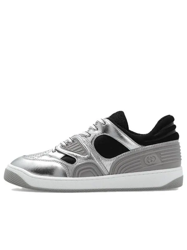 Кроссовки basket 'silver black white' Gucci — изображение 1 из 2, серебристый черный белый