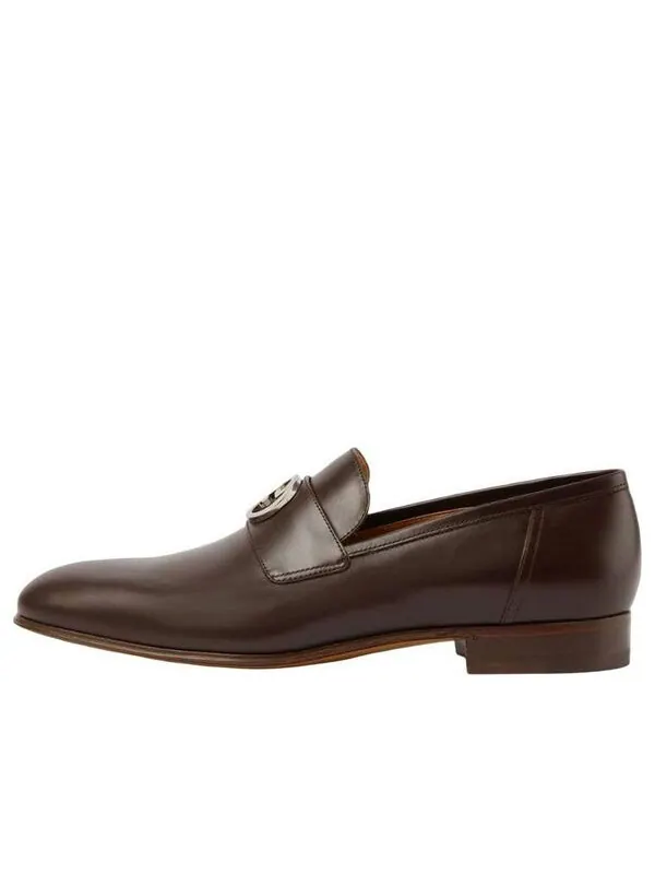 Кроссовки interlocking g loafer 'dark brown leather' Gucci — изображение 1 из 4, коричневый