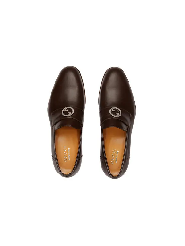 Кроссовки interlocking g loafer 'dark brown leather' Gucci — изображение 3 из 4, коричневый