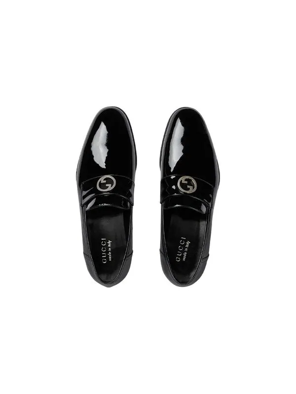 Кроссовки interlocking g loafer 'black leather' Gucci — изображение 3 из 4, черный