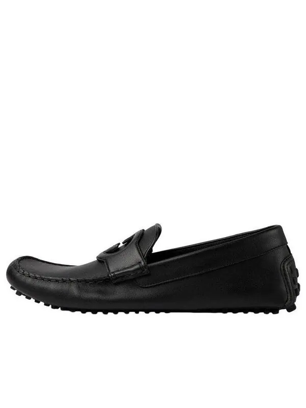 Кроссовки leather driver shoes 'black' Gucci — изображение 1 из 4, черный