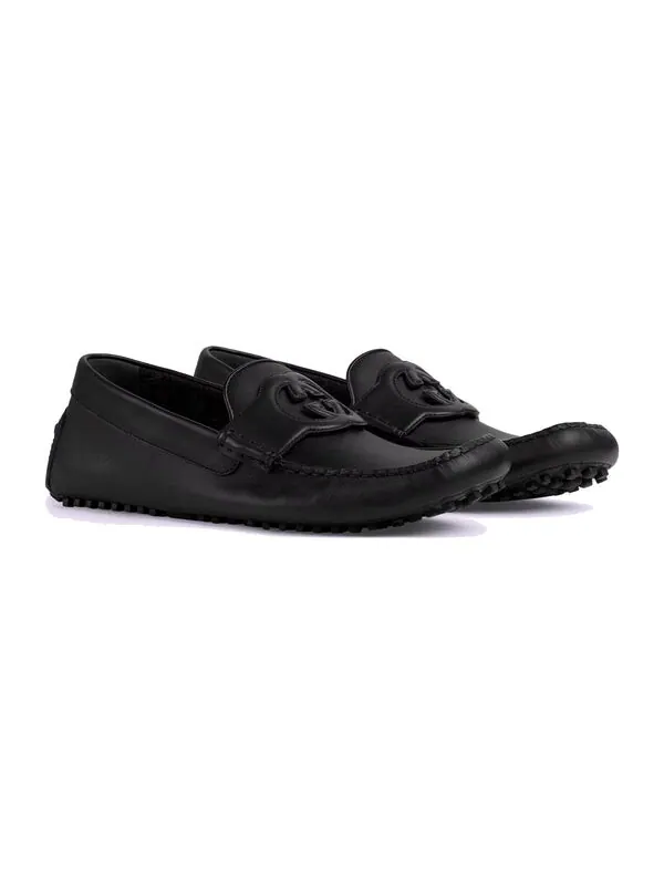 Кроссовки leather driver shoes 'black' Gucci — изображение 2 из 4, черный