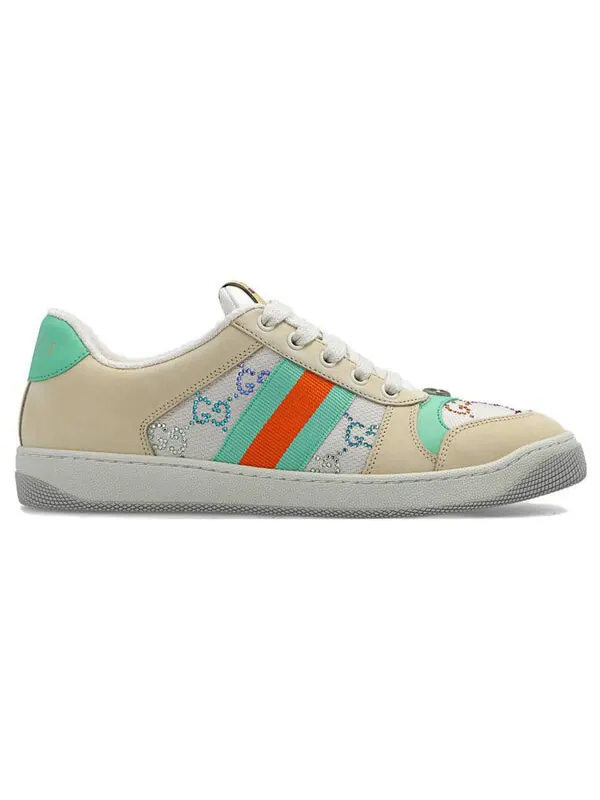 Кроссовки screener 'gg crystals - beige green orange' Gucci — изображение 2 из 4