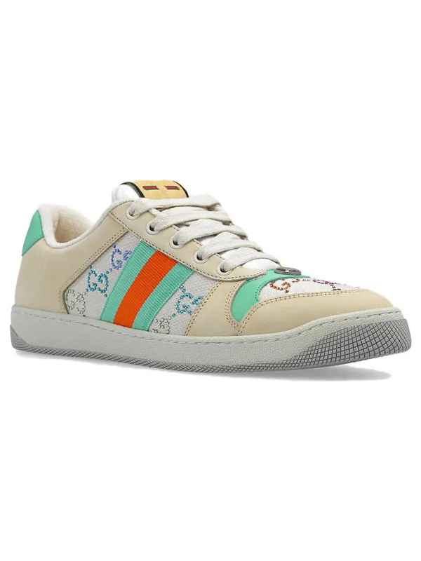Кроссовки screener 'gg crystals - beige green orange' Gucci — изображение 3 из 4