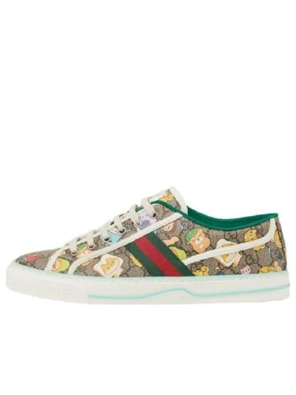 Кроссовки tennis 1977 x pikarar 'gg animal print' Gucci — изображение 1 из 4, бежевый//зеленый/красный