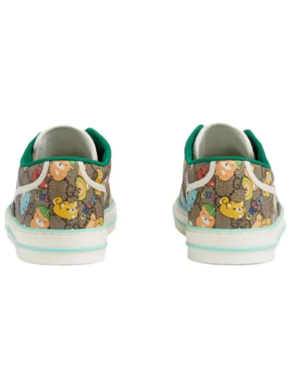Кроссовки tennis 1977 x pikarar 'gg animal print' Gucci — изображение 3 из 4, бежевый//зеленый/красный