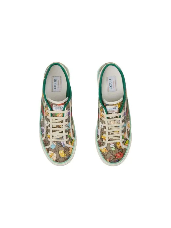 Кроссовки tennis 1977 x pikarar 'gg animal print' Gucci — изображение 4 из 4, бежевый//зеленый/красный