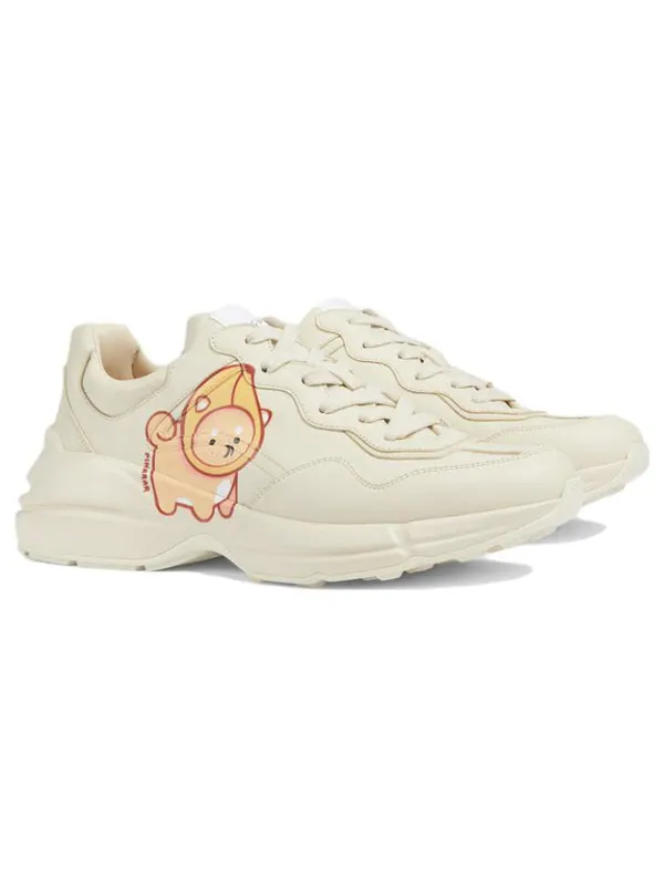 Кроссовки x pikarar rhyton sneakers 'animal print' Gucci — изображение 2 из 4, белый/мульти