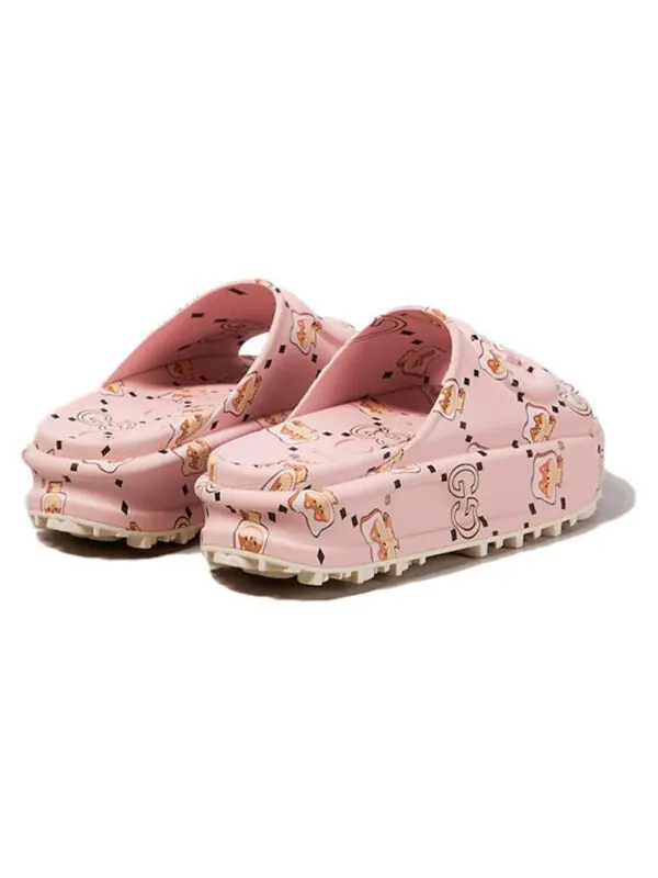Сандалии x pikarar slide sandal with gg animal print 'light pink' Gucci — изображение 3 из 3, розовый