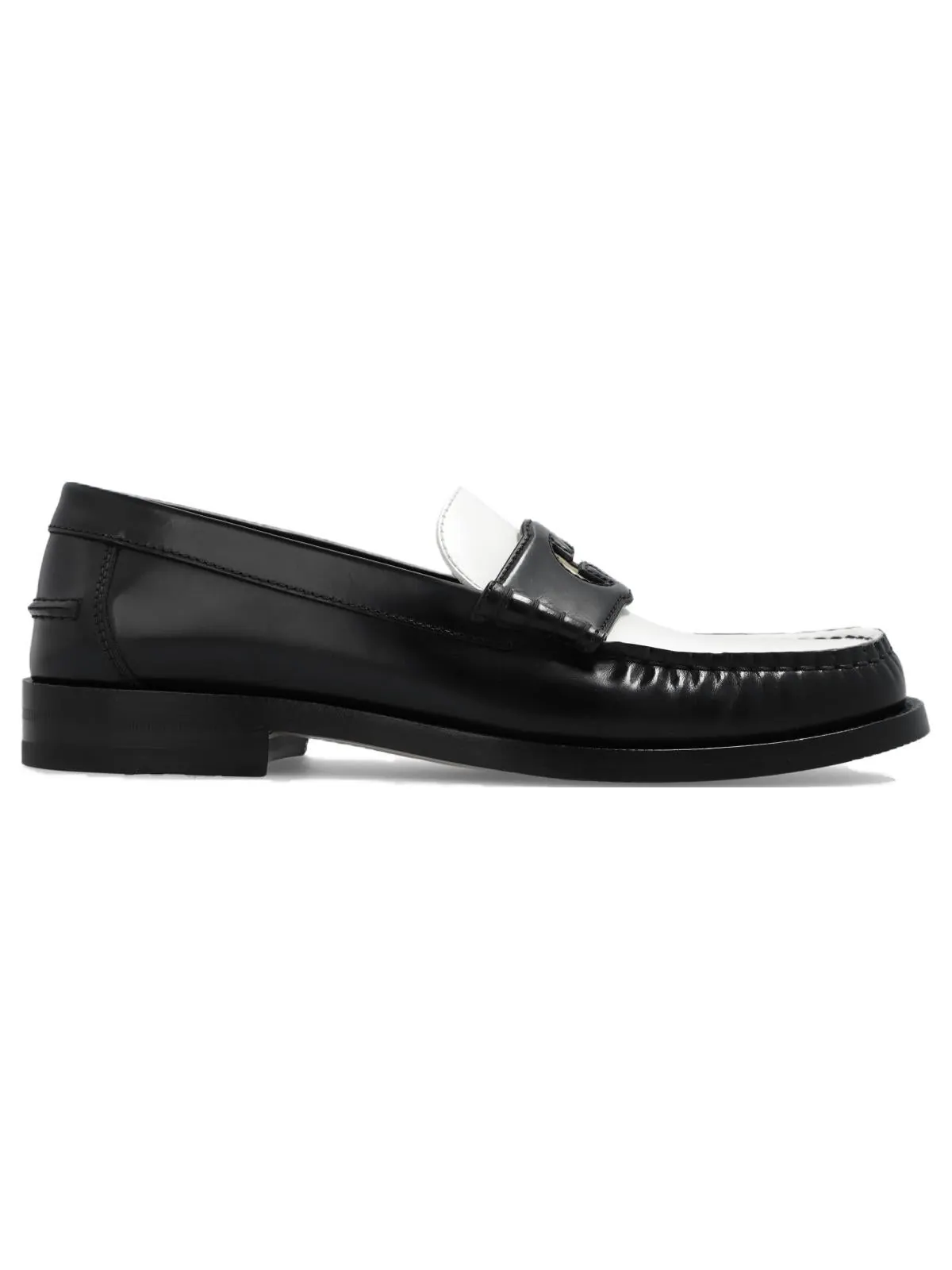 Кроссовки (WMNS) Gucci Interlocking G Loafer 'Black White Leather' — изображение 2 из 5, черный