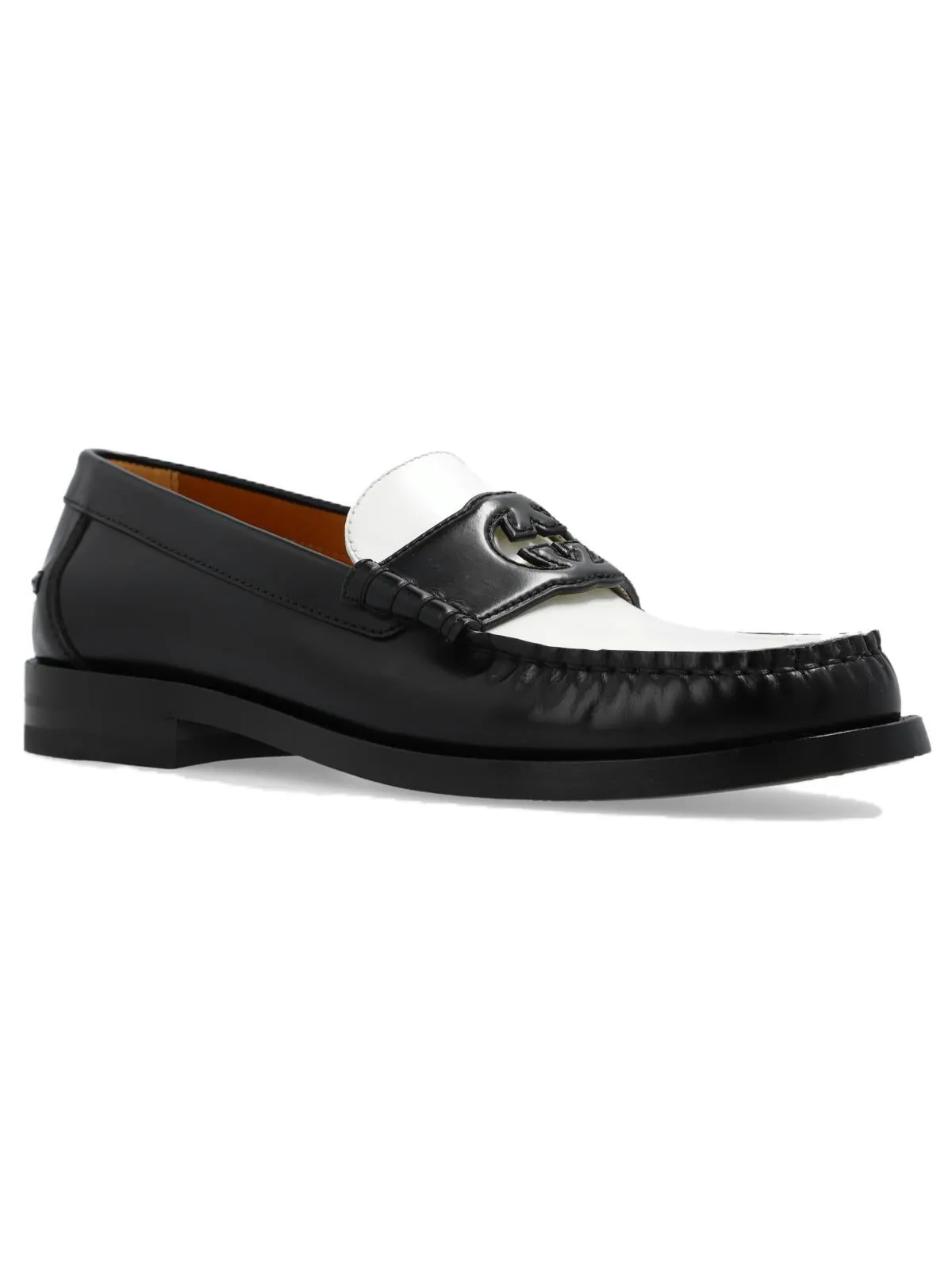 Кроссовки (WMNS) Gucci Interlocking G Loafer 'Black White Leather' — изображение 3 из 5, черный