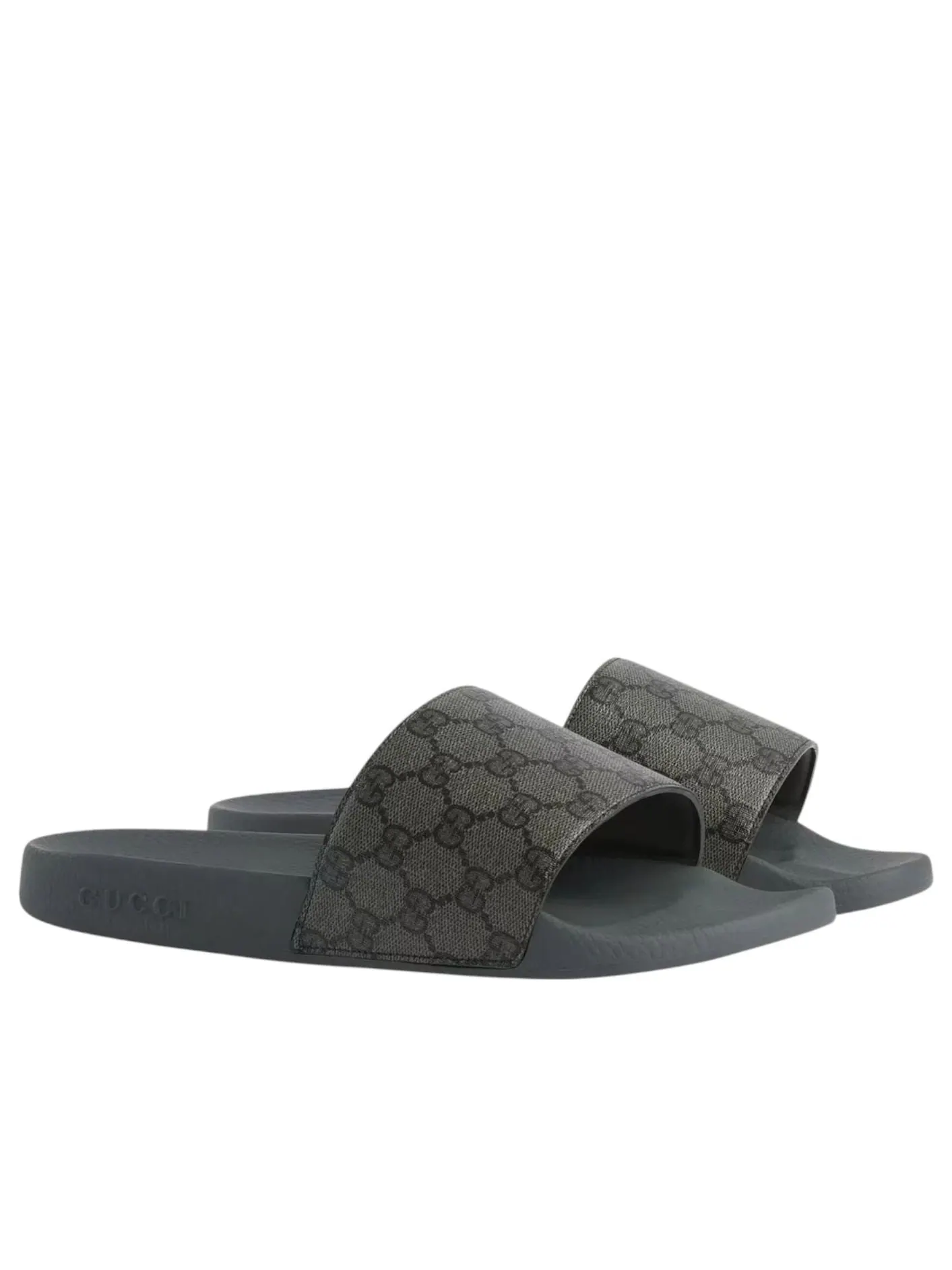 Шлепанцы Gucci 'Grey Monogram' — изображение 2 из 6, серый/черный