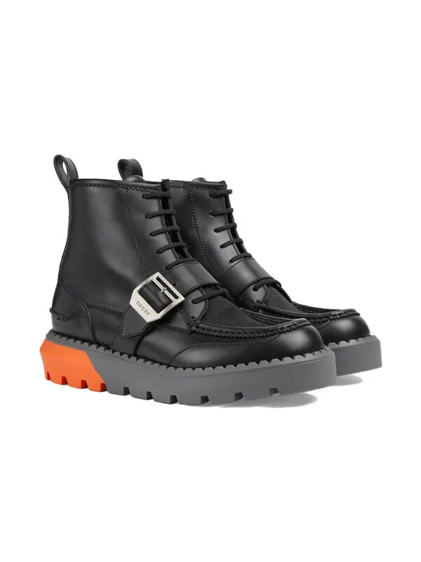 Кроссовки gg lace-up boot 'black' Gucci — изображение 2 из 4, черный