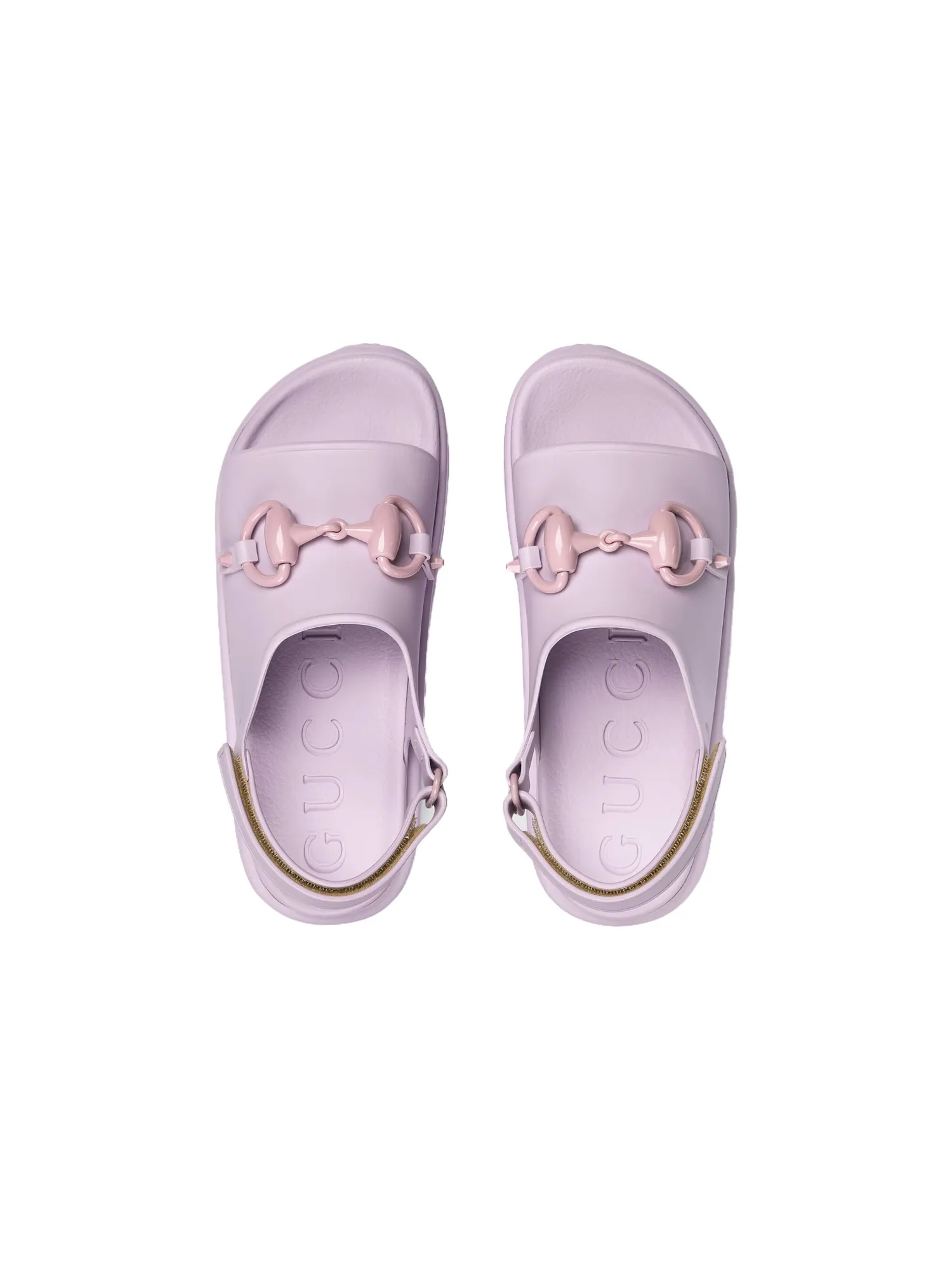 (WMNS) Сандалии Gucci на платформе с переплетенными буквами G — изображение 3 из 5, розовый