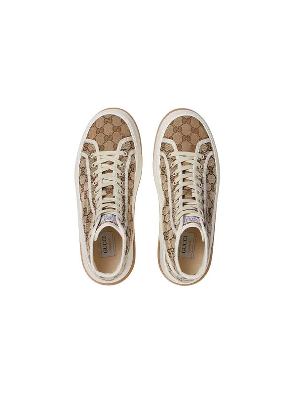 Кроссовки GUCCI Tennis 1977 High-Top Sneakers 'Tan White' — изображение 3 из 4, бежевый/белый