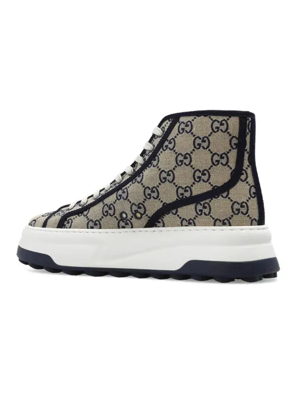 Кроссовки gg high top sneaker 'beige blue' Gucci — изображение 3 из 4, бежевый/синий