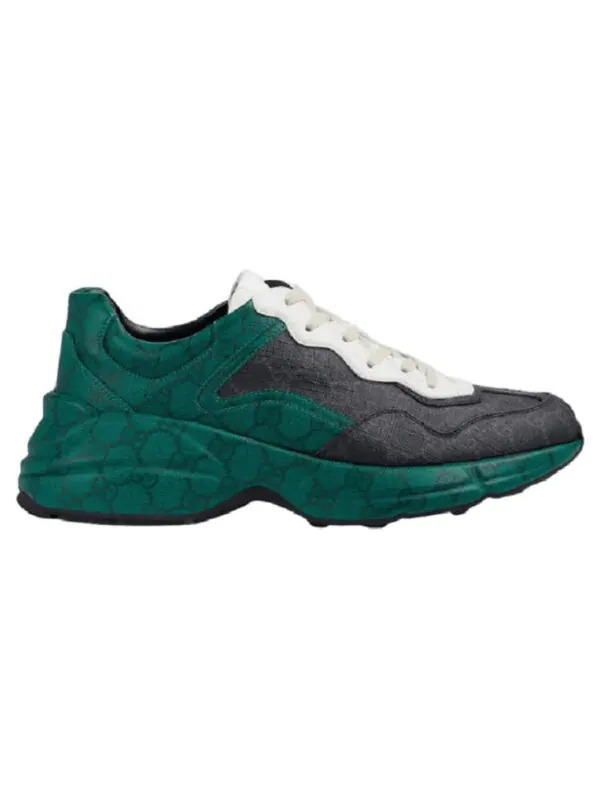 Кроссовки rhyton gg supreme sneakers 'green black white' Gucci — изображение 2 из 4, зеленый/черный/белый