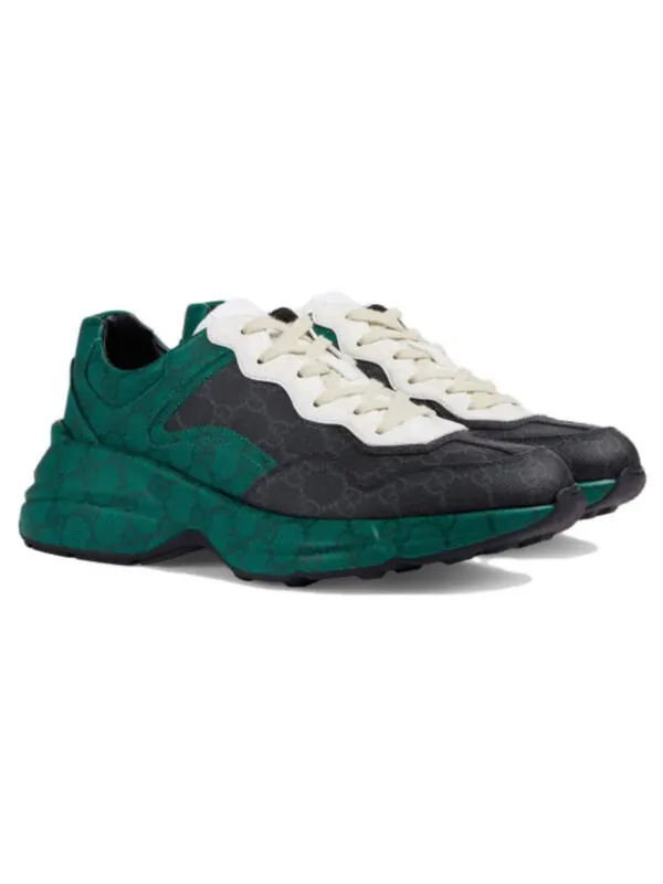 Кроссовки rhyton gg supreme sneakers 'green black white' Gucci — изображение 3 из 4, зеленый/черный/белый