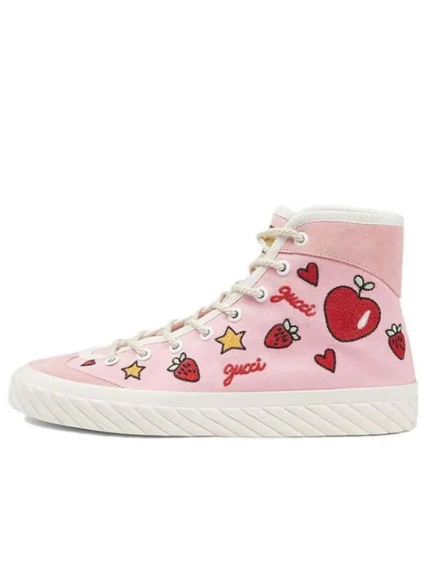 Кроссовки canvas hightop 'valentine's day' Gucci — изображение 1 из 4, розовый/красный/белый