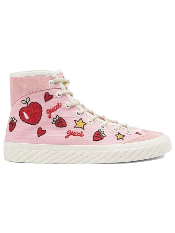 Кроссовки canvas hightop 'valentine's day' Gucci — изображение 2 из 4, розовый/красный/белый